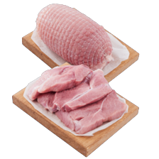 Magere varkensrollade of varkenslappen